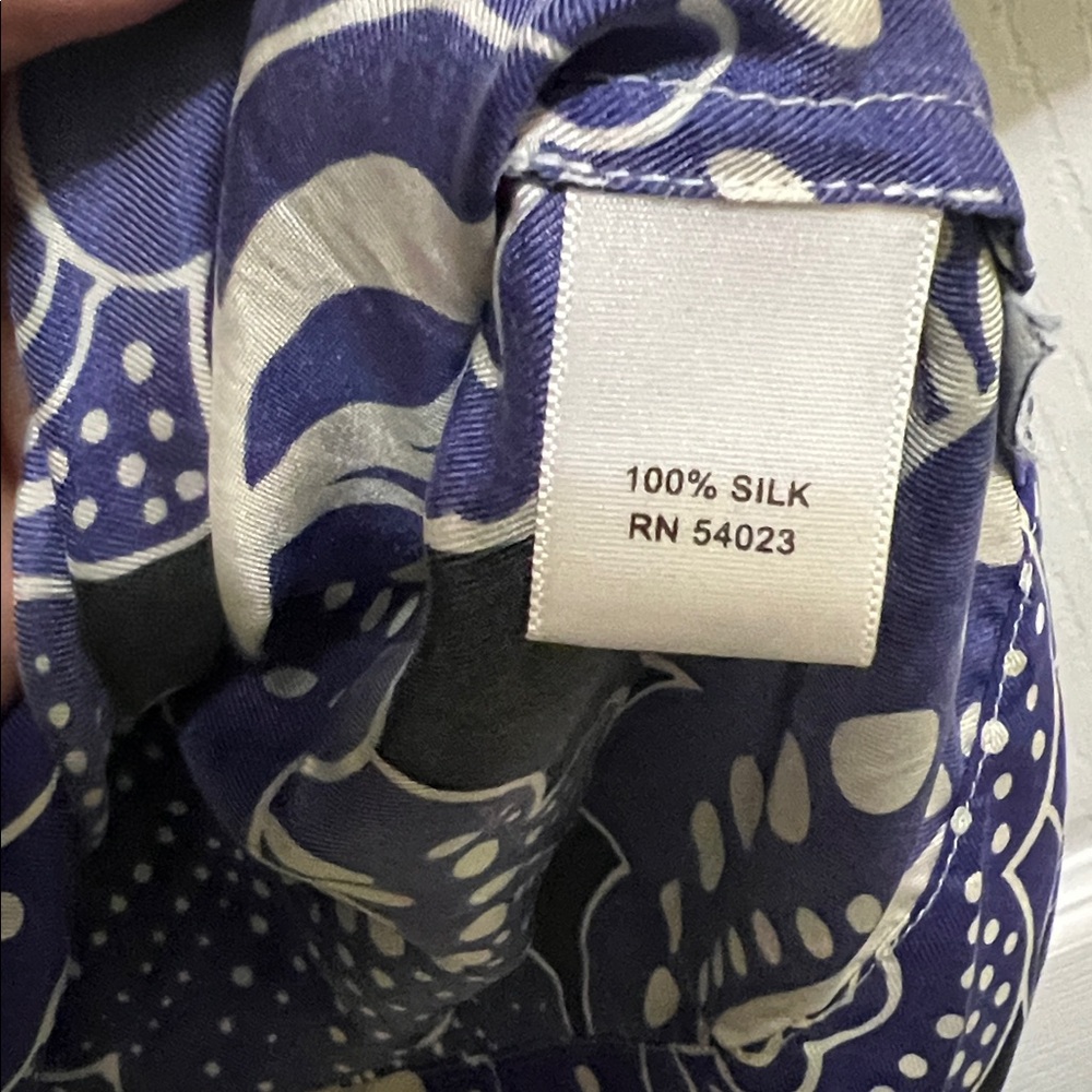 Silk Banana Republic Purple and White Patterned Dress - Picture 5 of 7